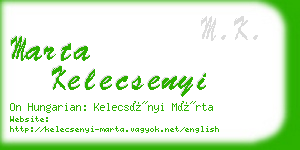 marta kelecsenyi business card